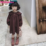 Mihkalev 2021 Kids Clothes Girl Autumn Plaid Dress for Children Princess Dresses Baby Girls Cotton Party Dress Clothing